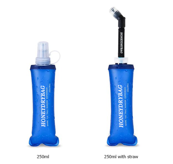 Customized logo 250ml/500ml/750m BPA-Free Soft Flask Collapsible Leak Proof Silicone Portable Water Bottle for Sports Traveling Marathon Running Hiking Cycling - Image 3
