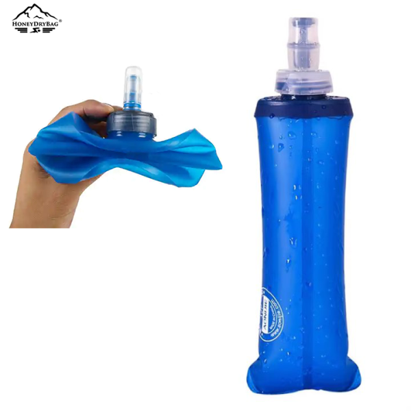 Customized logo 250ml/500ml/750m BPA-Free Soft Flask Collapsible Leak Proof Silicone Portable Water Bottle for Sports Traveling Marathon Running Hiking Cycling - Image 4