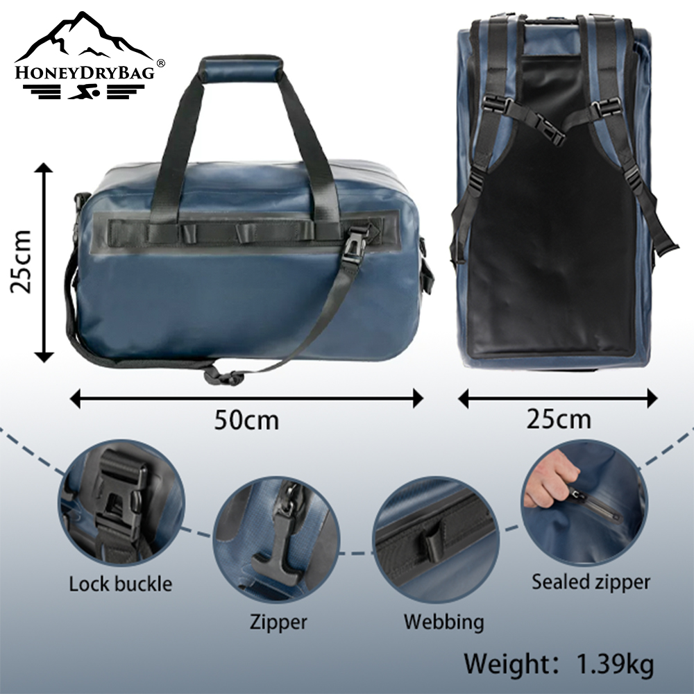 Wholesale Customised Logo duffel bags 840D TPU Tarpaulin Outdoor waterproof backpack - Image 2