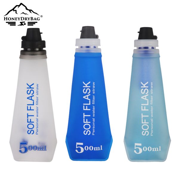 Factory Custom Logo BPA-Free Portable TPU Water Filter Bottle Rotating Switch Water Filter Straw Bottle Soft Flask