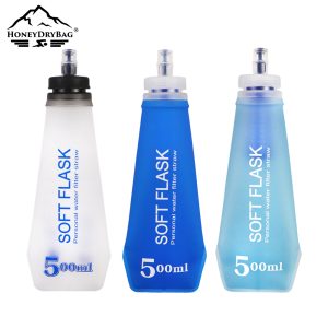 foldable running water bottle TPU soft flask leakproof for marathon trail running