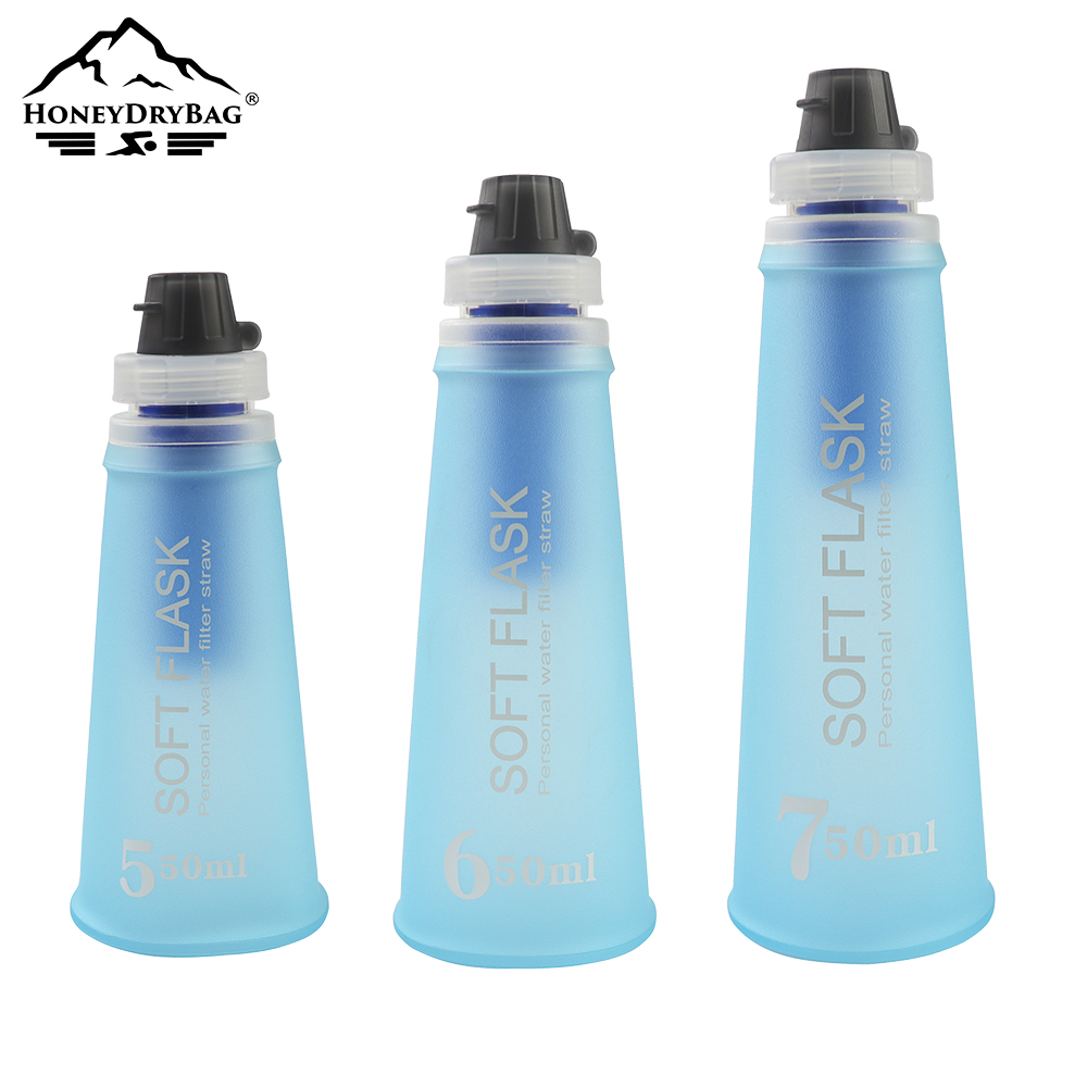 Factory wholesale Outdoor Marathon Running Cycling Camping Soft 400ML 500ML TPU Folding Water Bottle - Image 5