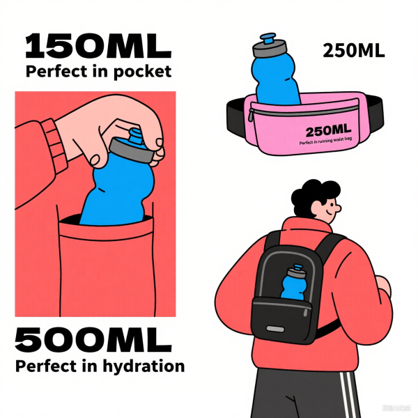 Factory Wholesale 250ML 500ML Collapsible Sports Soft Tpu Sports Running Foldable Kettle for Trail Running Collapsible Soft Water Bottle - Image 5