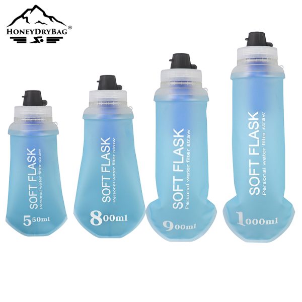 Factory customised 550ml 700ml 800ml TPU water bottle with filter Lightweight hydration bottle for marathon soft flask - Image 4