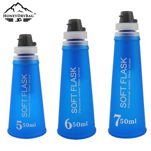 Factory wholesale Outdoor Marathon Running Cycling Camping Soft 400ML 500ML TPU Folding Water Bottle