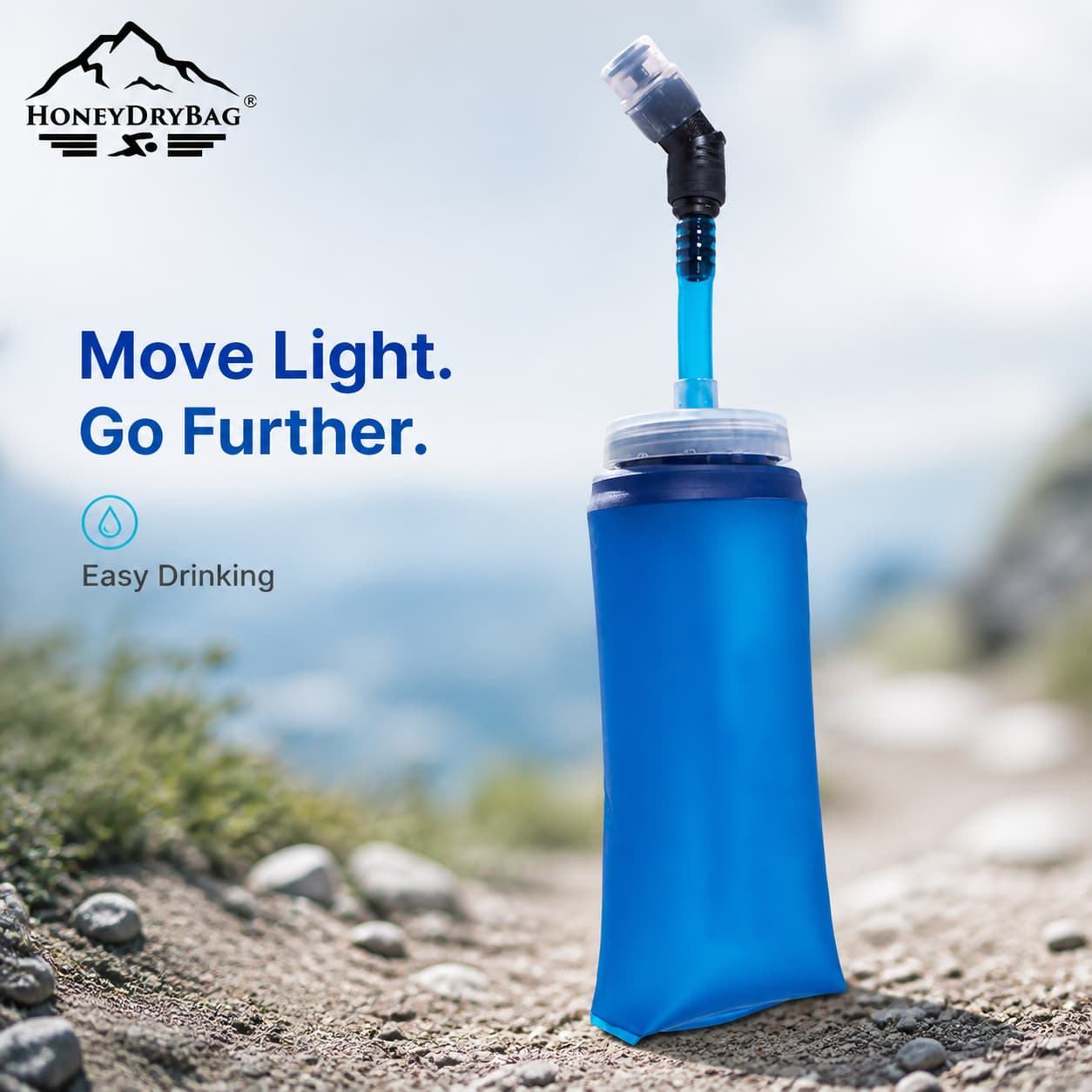 Collapsible 350ML 550ML TPU Soft Flask With Long Straw For Trail Running - Image 4