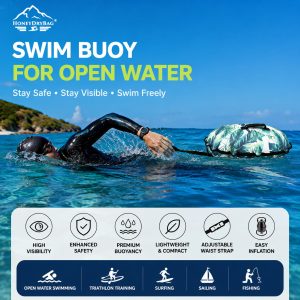 Customizable Full Print Swim Buoy Tow Float for Open Water Swimming Safety