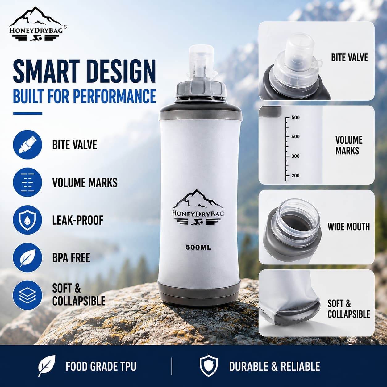 Collapsible TPU Sports Soft Flask For Running & Outdoor Activities - Image 4