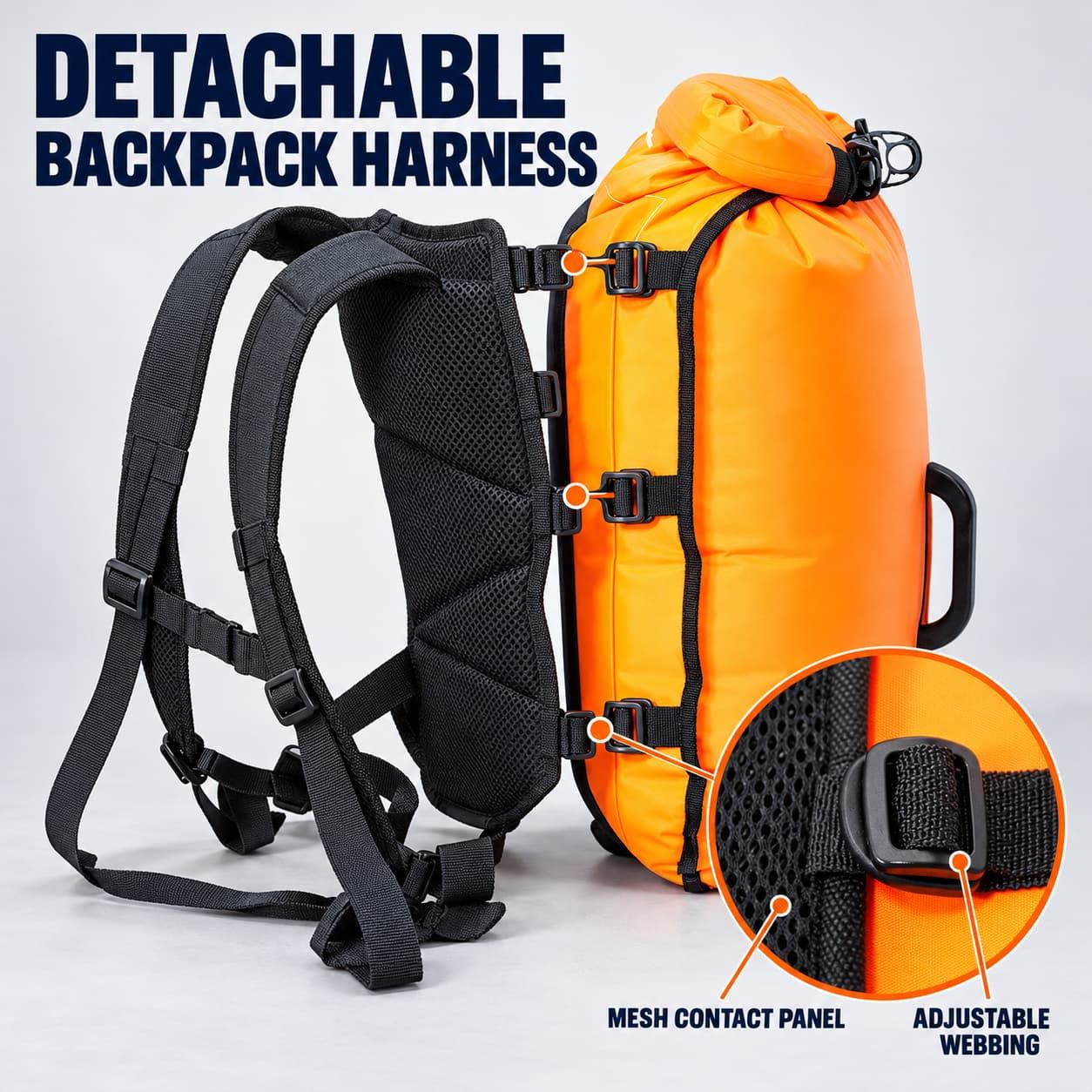 Double Chamber Swim Buoy | Detachable Backpack Strap OEM - Image 2