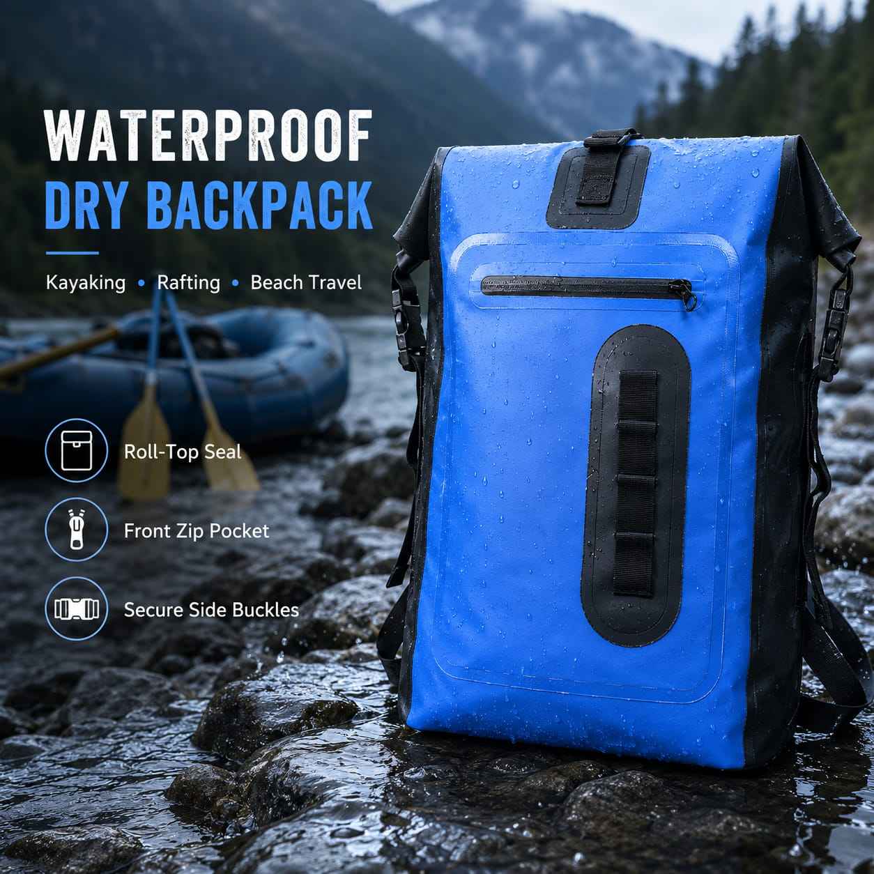 Waterproof Backpack for Rafting