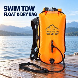 Double Chamber Swim Buoy with Detachable Backpack Strap
