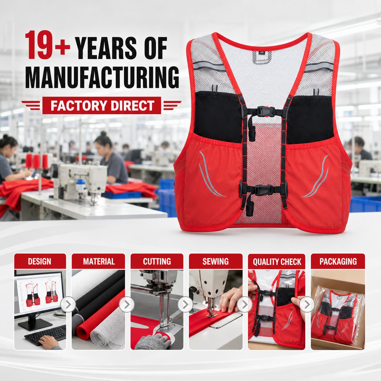 Multi-Functional Hydration Trail Running Vest With Custom Logo - Image 4