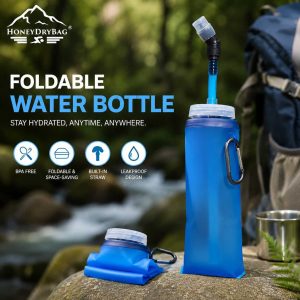 Custom TPU Running Soft Water Bottle with Straw for Trail Running