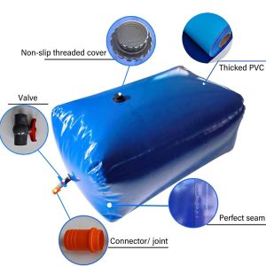 Custom printed portable PVC collapsible water storage bladder tank for agricultural irrigation