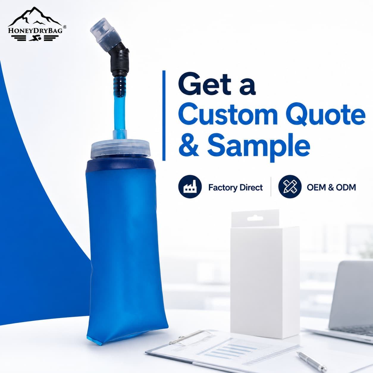 Collapsible 350ML 550ML TPU Soft Flask With Long Straw For Trail Running - Image 6