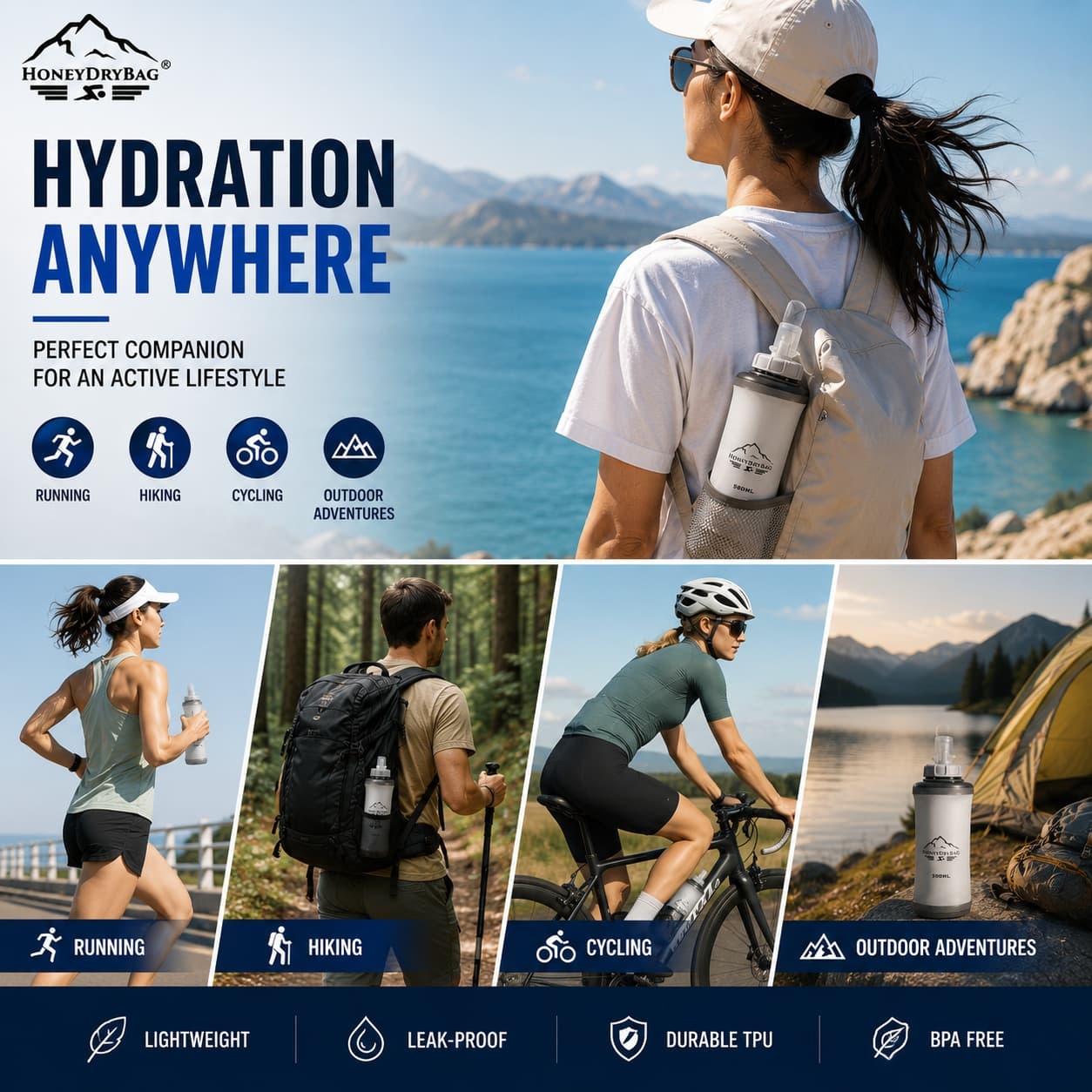 Collapsible TPU Sports Soft Flask For Running & Outdoor Activities - Image 6
