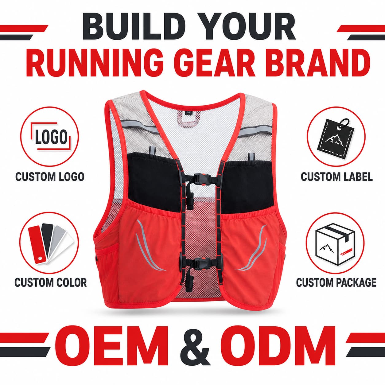 Multi-Functional Hydration Trail Running Vest With Custom Logo - Image 2