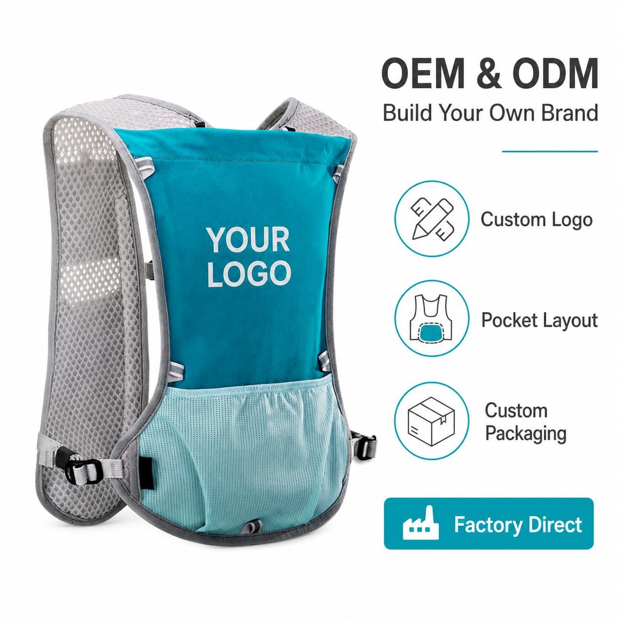 Premium Running Hydration Vest Pack | Marathon Sports Gear Manufacturer - Image 2