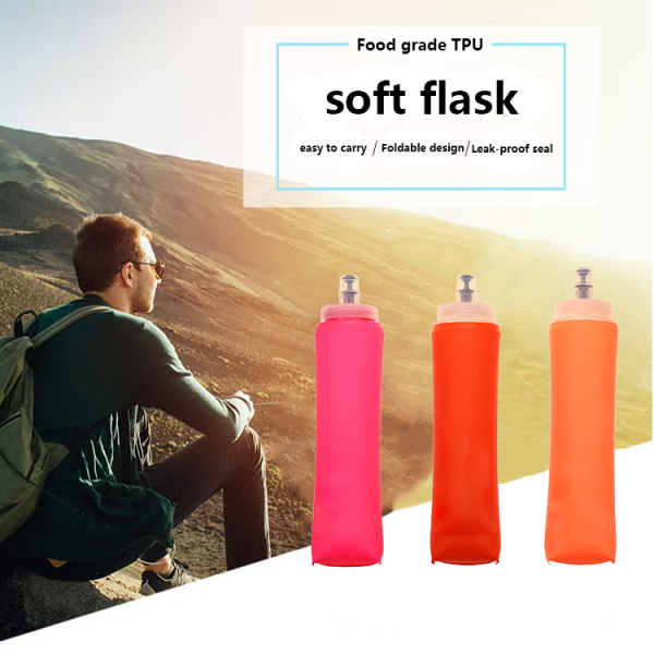 Customized logo 250ml/500ml/750m BPA-Free Soft Flask Collapsible Leak Proof Silicone Portable Water Bottle for Sports Traveling Marathon Running Hiking Cycling - Image 5