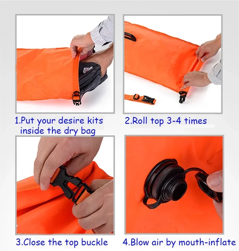 Custom Logo Floating Inflatable Open Water Safety Swim Buoy Dry Bag for Open Water Swim Buoys - Image 5
