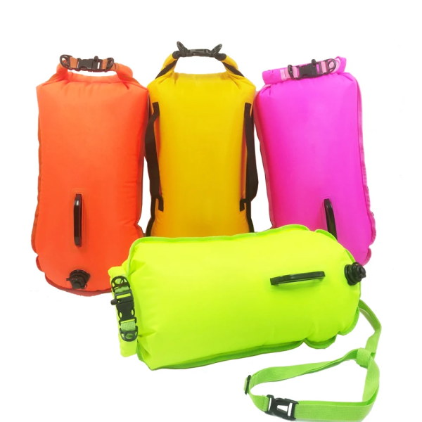 Custom Logo Floating Inflatable Open Water Safety Swim Buoy Dry Bag for Open Water Swim Buoys