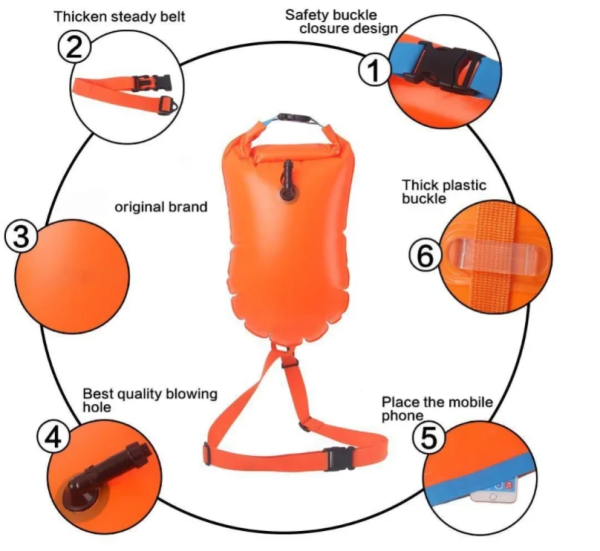 Wholesale custom high-visibility PVC inflatable swimming buoys suitable for open-water triathlons - Image 7