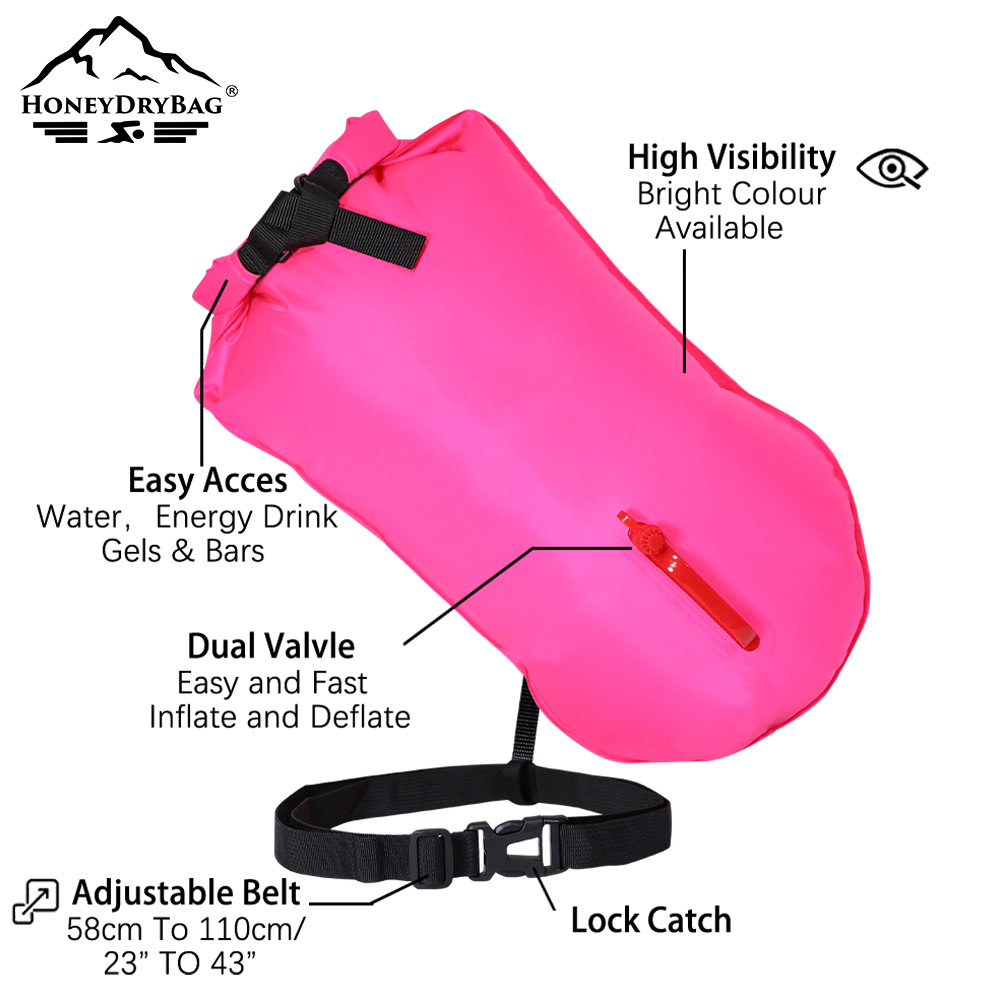 High Visibility PVC Outdoor Inflatable Safety Flotation Swim Buoy For Open Water Triathlon Swim Buoy - Image 4