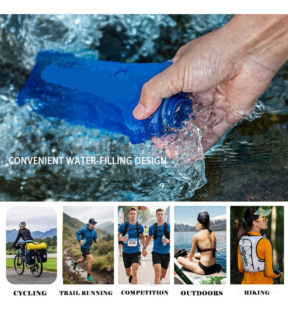 Wholesale Outdoor Collapsible BPA-Free Eco-Friendly Running Hydration Bottle Soft Flask Water Bottle - Image 5