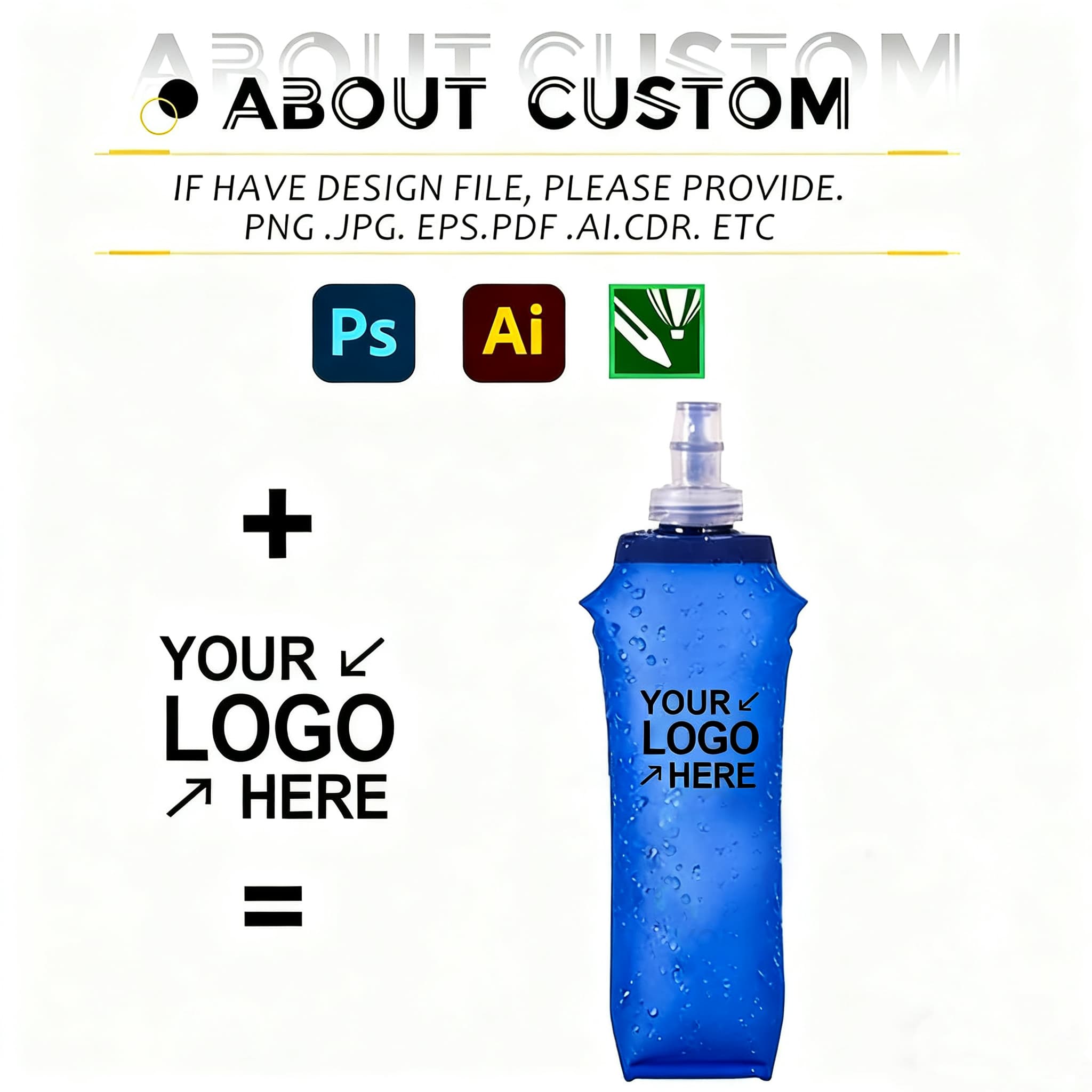 Running Soft Flask - Large Mouth, Customizable TPU Water Bottle for Runners - Image 2