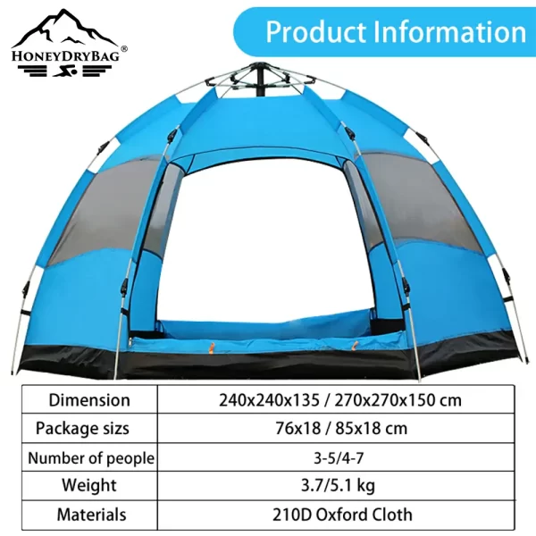 Automatic Hexagonal Camping Tent