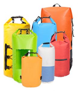 Various sizes and colors of waterproof bags