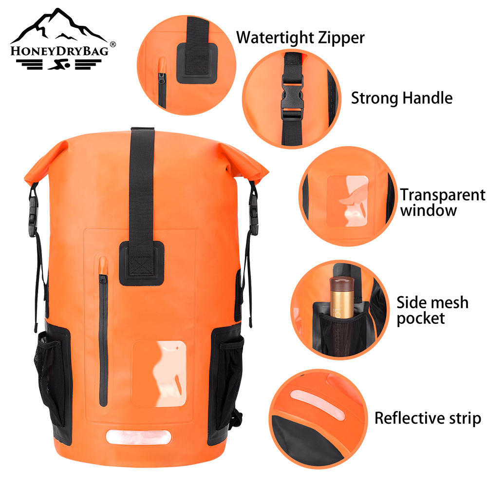 Low minimum order quantity customized high-quality PVC waterproof dry bag, rolled top backpack, travel floating waterproof dry bag - Image 4