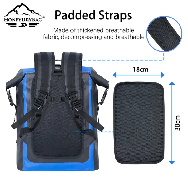 Padded straps made of thickened fabric